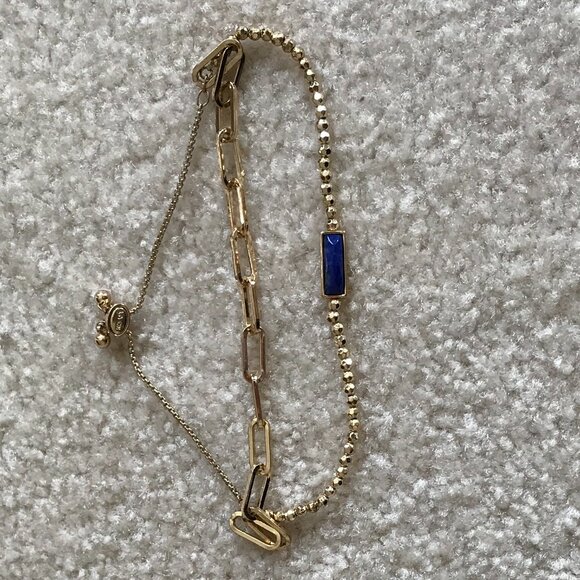 💙 Gold-Toned Lapis Lazuli Bracelet - Picture 3 of 7